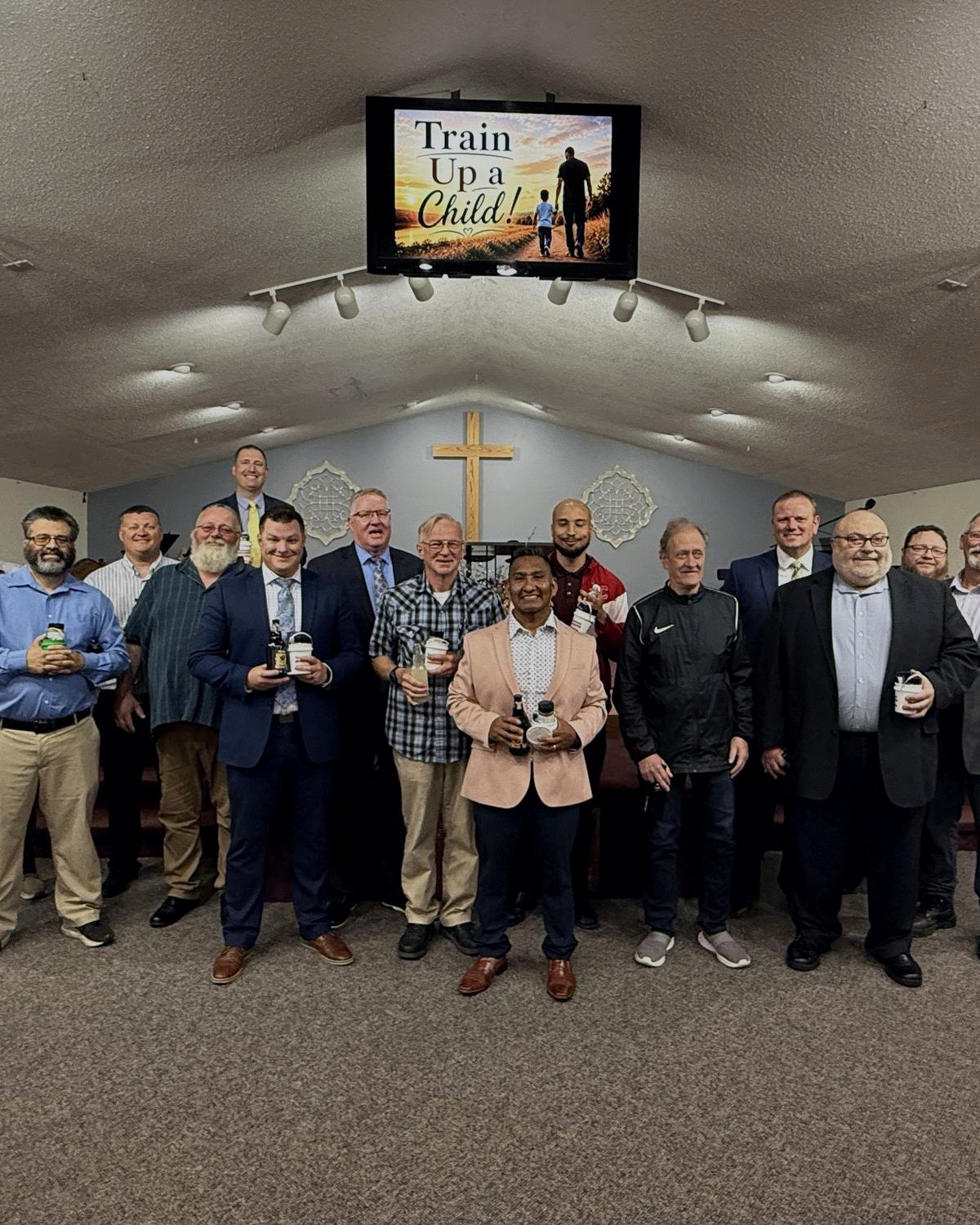 Members of Calvary United Pentecostal Church together after a service