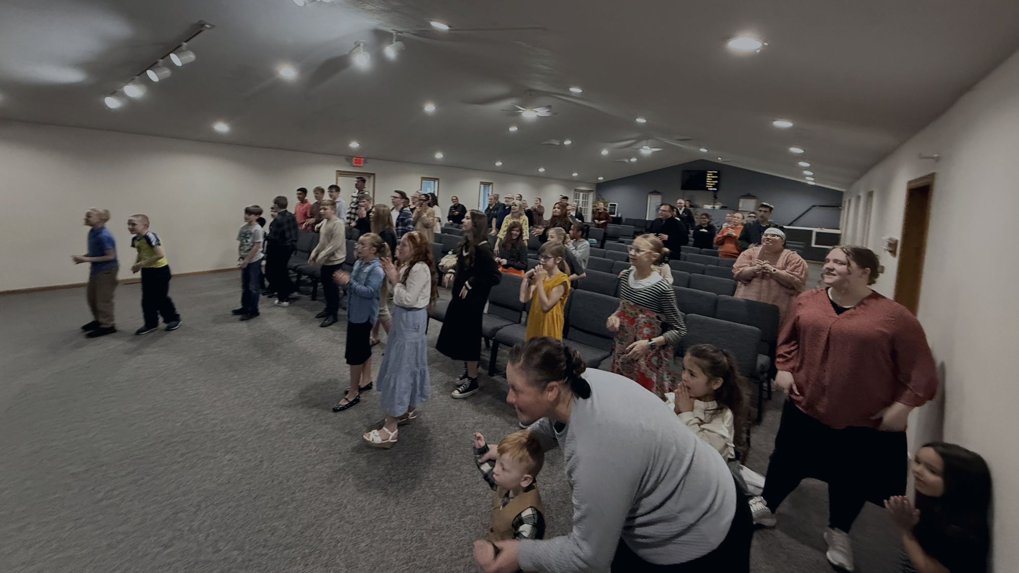 Families gathered together at Calvary United Pentecostal Church