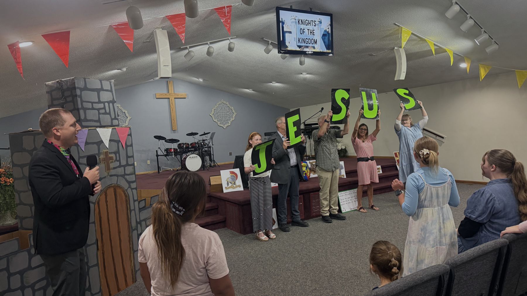 Children gathered for a Calvary UPC kids' ministry lesson